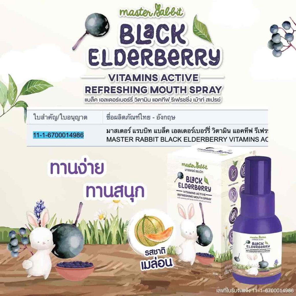 Master Rabbit BLACK ELDERBERRY VITAMINS ACTIVE REFRESHING MOUTH SPRAY ...